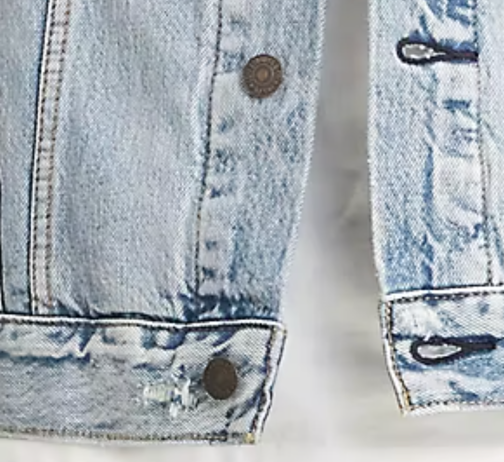 LEVI'S TRUCKER JACKET VINTAGE FIT LIGHT WASH DISTRESSED SIZE LARGE