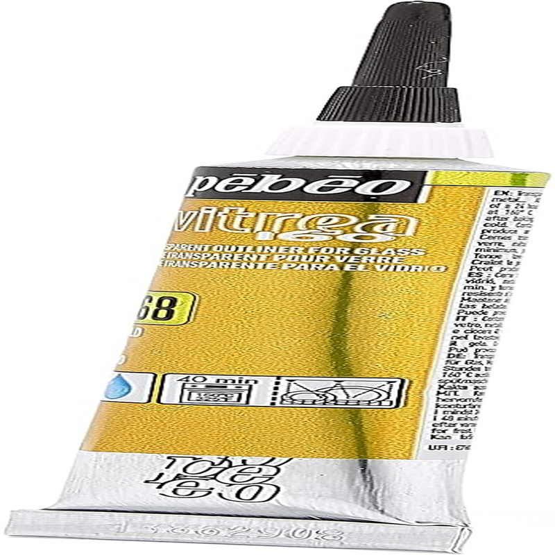 Vitrea 160, Glass Paint Outliner, 20 Ml Tube - Gold (114068), 0.67 Fl Oz (Pack o