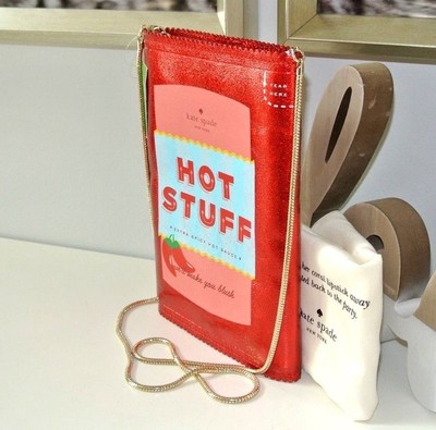 NWT Kate Spade Hot Stuff Crossbody Hot Sauce pack Extra Spicy Novelty bag Red