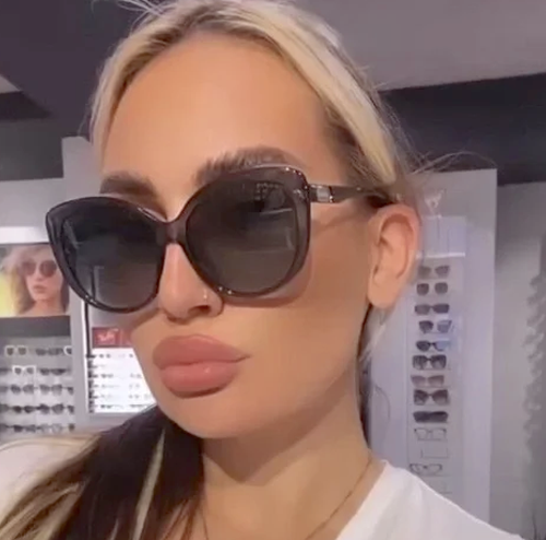 Pre-owned Gucci Gg0789s-004-57 Blue Sunglasses In Green