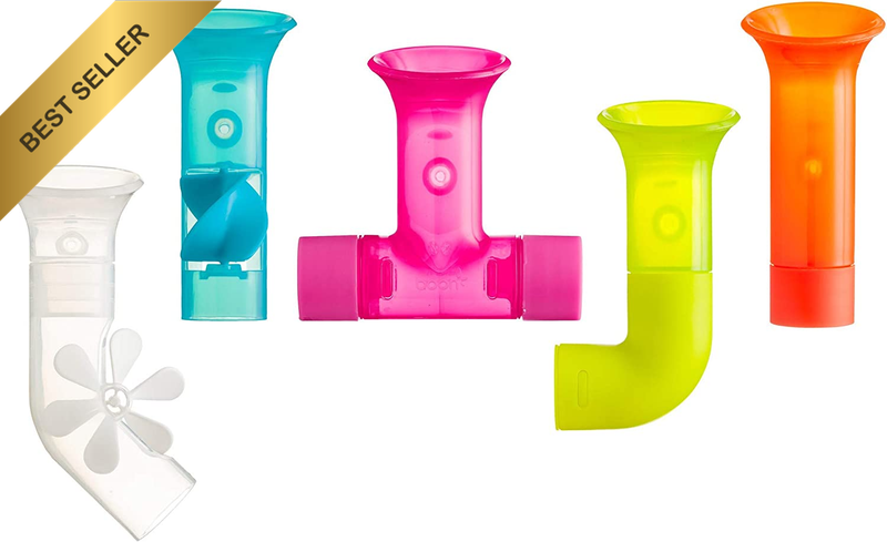 Building Bath Pipes Toy, Set of 5, Multicolor