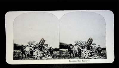 Immense Gun Captured WW1 - Stereoview 040