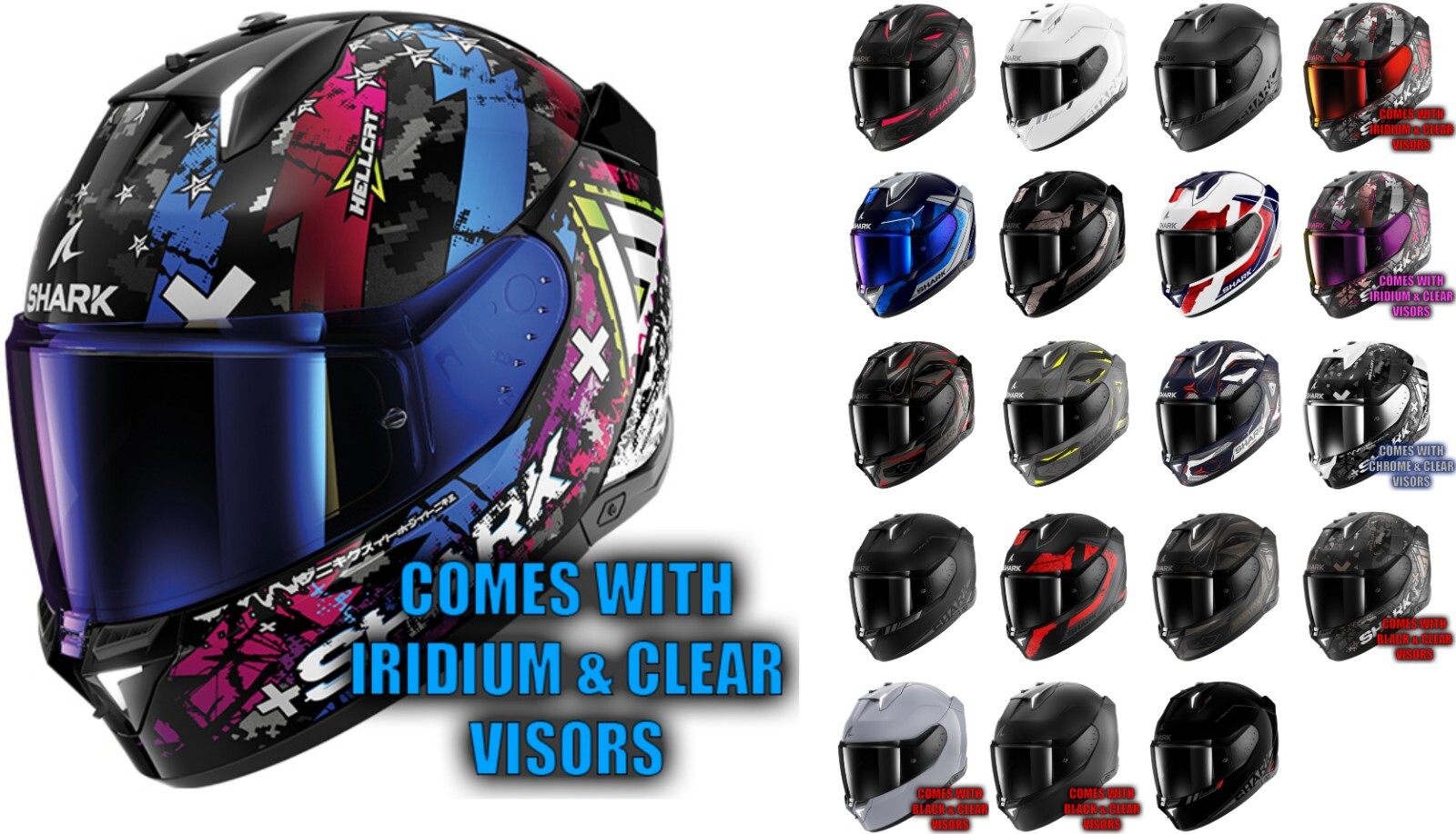 SHARK D-SKWAL 3 TLD Motorbike Helmet ECE 22-06 Internal Sun