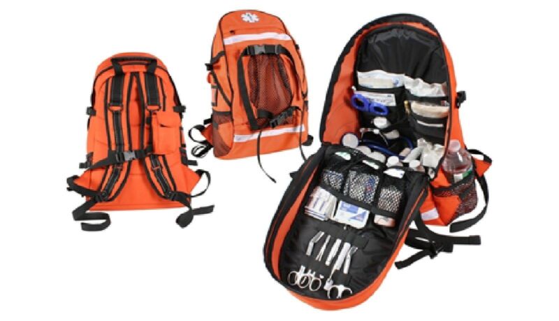 Orange E.M.S. Trauma Backpack - First Response Organized Back Pack Bag