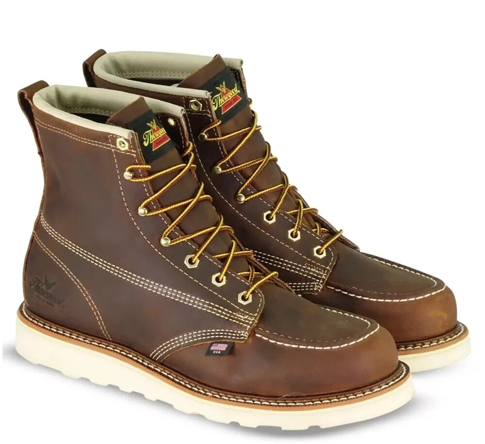 Pre-owned Thorogood Boots Soft Toe American Heritage Iron Worker 814-4203 All Sizes In Brown