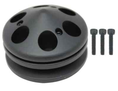 Black SB & BB Chevy GM Billet Aluminum Alternator Pulley With Nut Cover V-Belt