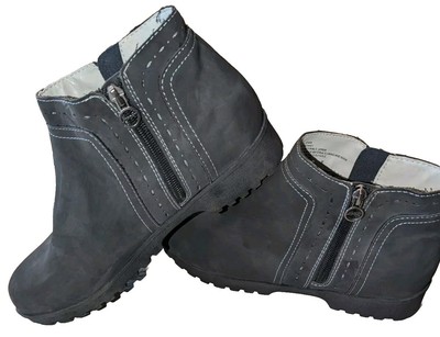 JSport By Jambu Jenna Ankle Boot Womens 10M Black Faux Leather Side Zip