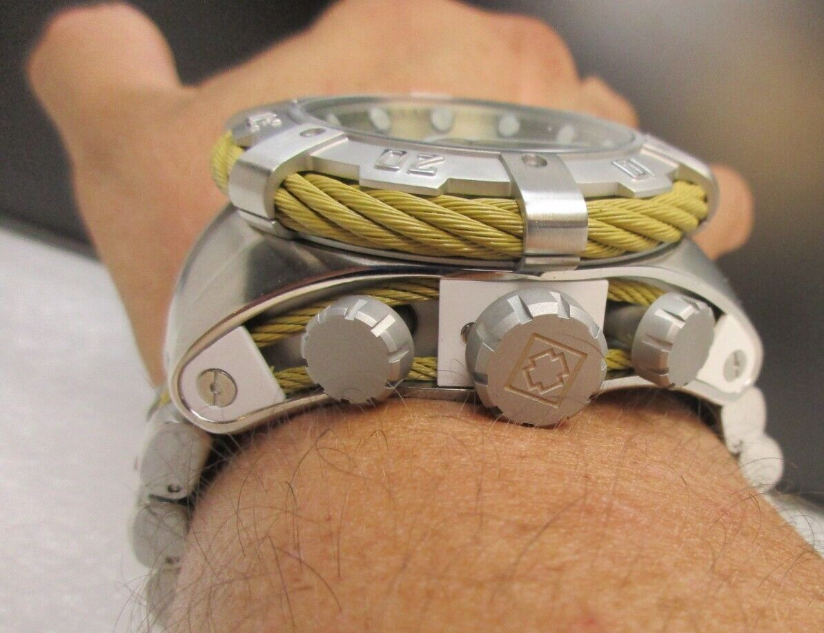 Pre-owned Invicta Nhl Grand Bolt Men's 53mm Watch Las Vegas Golden Knights Men's: 42016