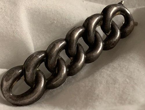 Beautiful Vintage Southwestern Sterling Silver  Braid Hair Barrett  2.3”