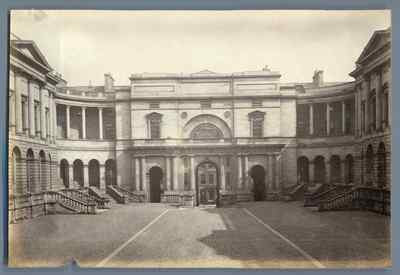 UK, Edinburgh University Old Quadrangle Vintage albumen print. Vintage England. 