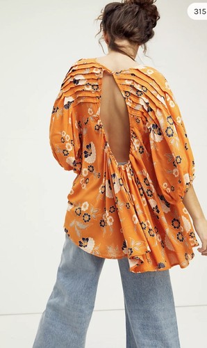 

Free People Edie Плиссированная туника с принтом «замочная скважина» на спине,  Оранжевый