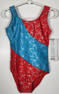 Danskin Gymnastics Girls Size I (6x-7) Patriotic Red Leotard NWT
