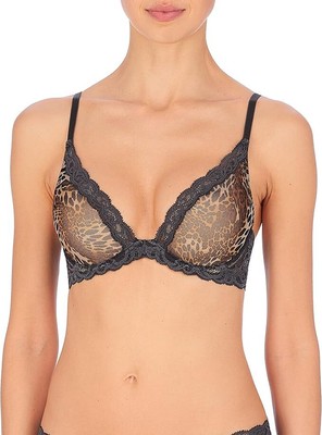 Женские перья Natori с глубоким вырезом по контуру, леопардовый принт Coal Luxe, 34DDD