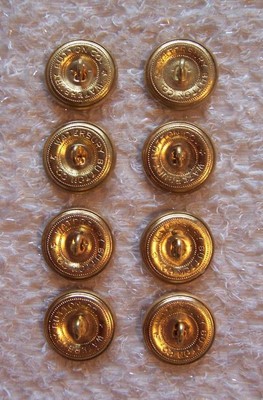 8 Vintage SIGNATURE LOGO Gold Metal Brass CHRISTIAN DIOR BUTTONS Shank WATERBURY