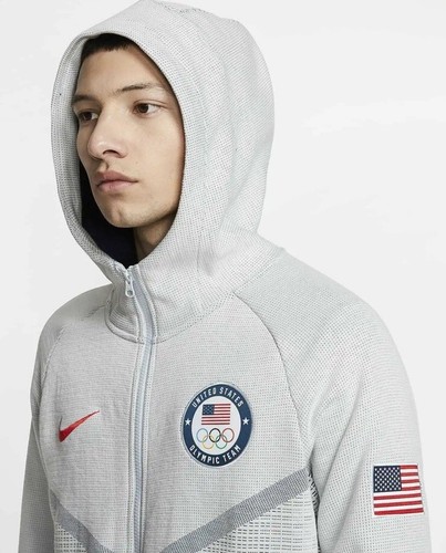 Pre-owned Nike Mens Sportswear Windrunner Usa Olympic Team Tech Pack Hoodie Xl Ct2798-043 In Multicolor