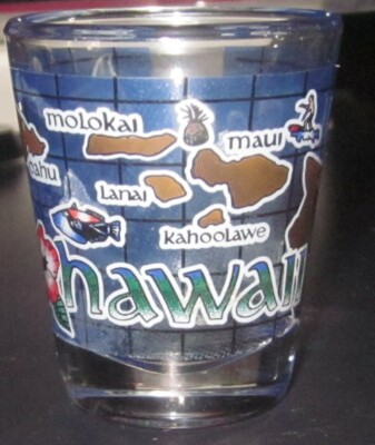 HAWAII ISLANDS SHOT GLASS FREE SHIPPING