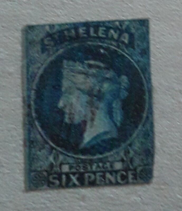 ST HELENA 1856 QV SG1 6d blue imperf GU