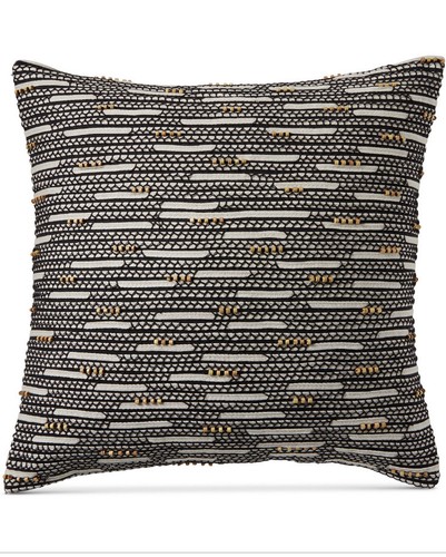 Hotel Collection Global Stripe Beaded 22” Square Linen Dec