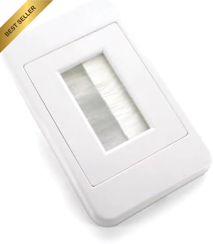 10 Pcs Brush Wall Plate for In-Wall Cable Management, White, 115Mm X 75Mm X 12Mm