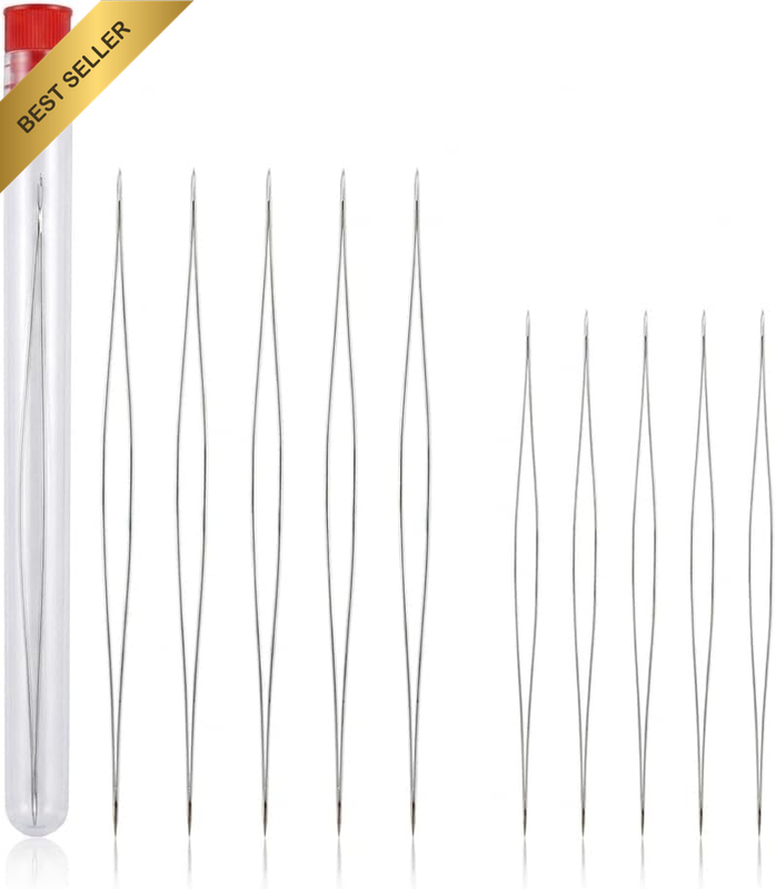 10 Pack Big Eye Beading Needles, Stainless Steel Easy Threading Needles for Jewe