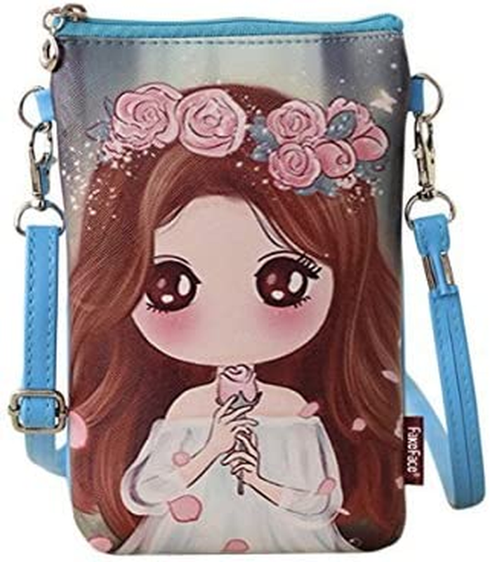 Teen Girls Kids Cartoon PU Leather Mini Shoulder Bags Cell P
