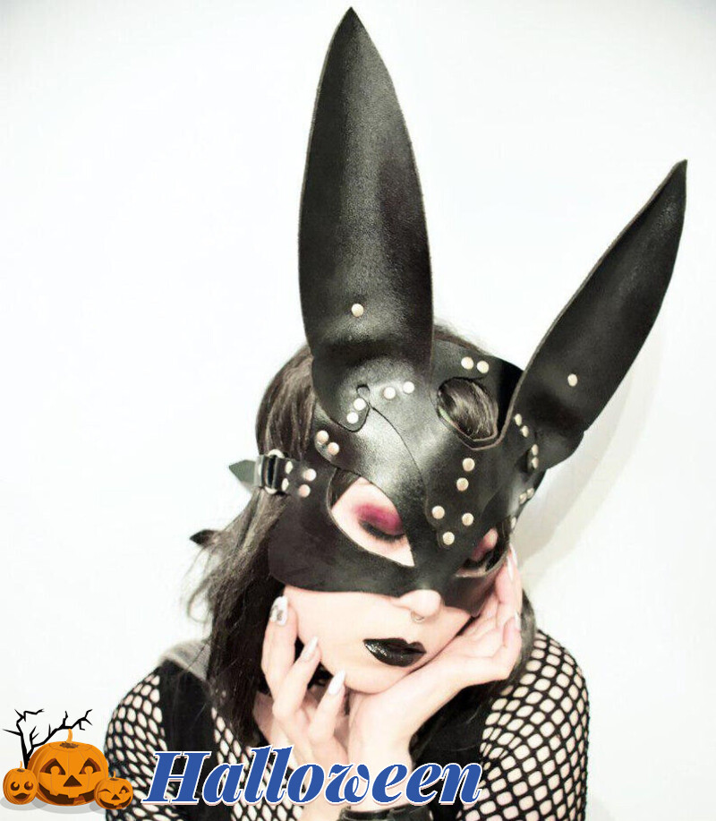 Sexy Bunny Mask Masquerade Adults Rabbit Ears Mask Cosplay Halloween PU