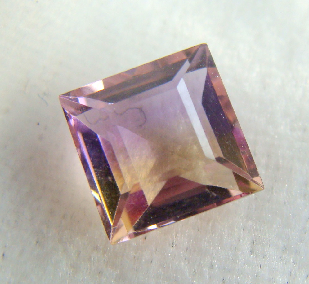 Bi-Color Ametrine 8mm Square Cut All Natural Old Stock