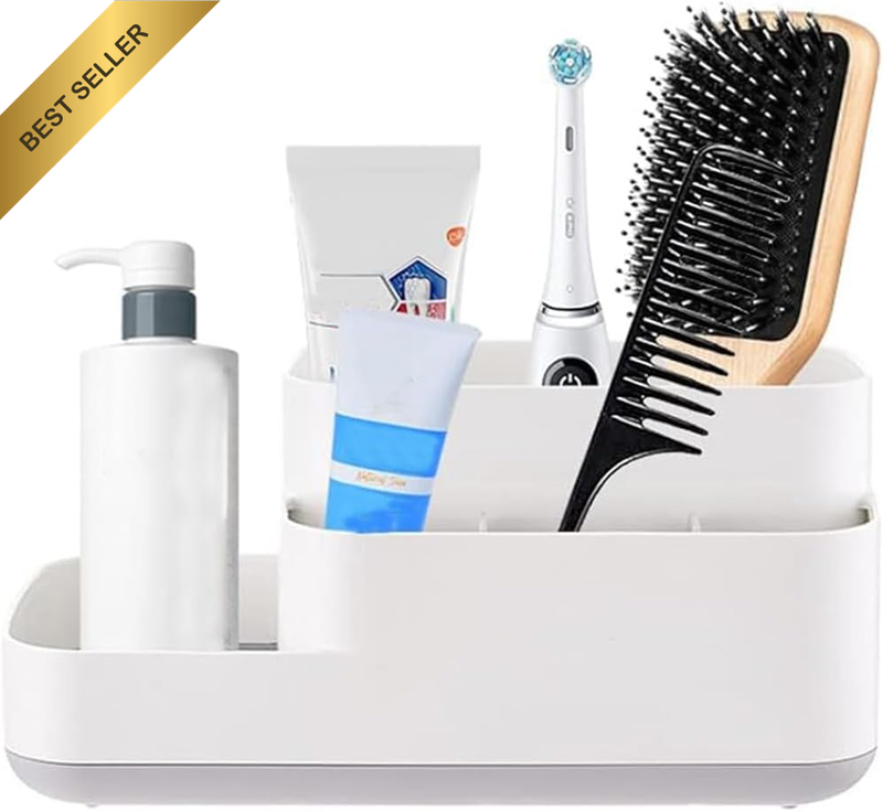 Toothbrush Holder, Large Toothbrush Caddy, anti Slip Bathroom Organizer Countert