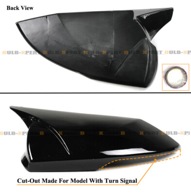FOR 21-24 ELANTRA M STYLE GLOSS BLACK SIDE MIRROR COVER CAP OVERLAY W/ LED LIGHT
