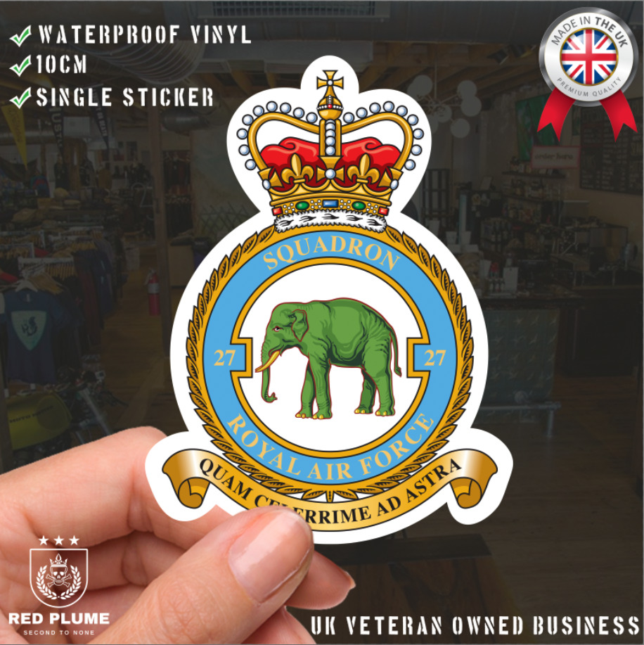 Royal Air Force 27 Squadron Vinyl Stickers - Picture 1 of 4