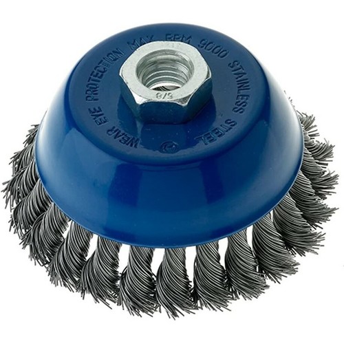 2 Pack - 4″ x 5/8″-11 Stainless Steel Wire Knot Cup Brush for Angle Grinders