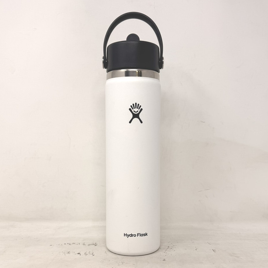 HYDRO FLASK 24 OZ WIDE MOUTH FLEX STRAW CAP WHITE W24BFS110