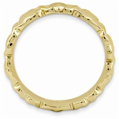 Goldia Sterling Silver Stackable Expressions Gold-Plated Hearts Ring