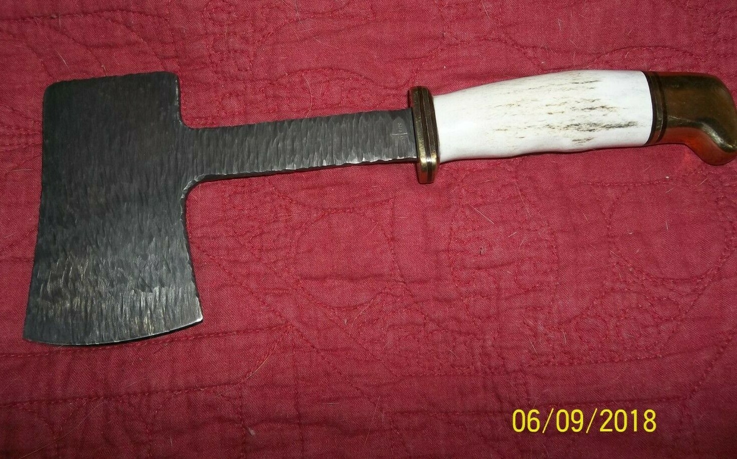 Buck 106 Hatchet with Sheath.  Customized by Stone.  Chip Flint Style