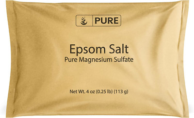 Pure Original Ingredients Epsom Salt 4 oz Pure Magnesium Sulfate, Food Grade,