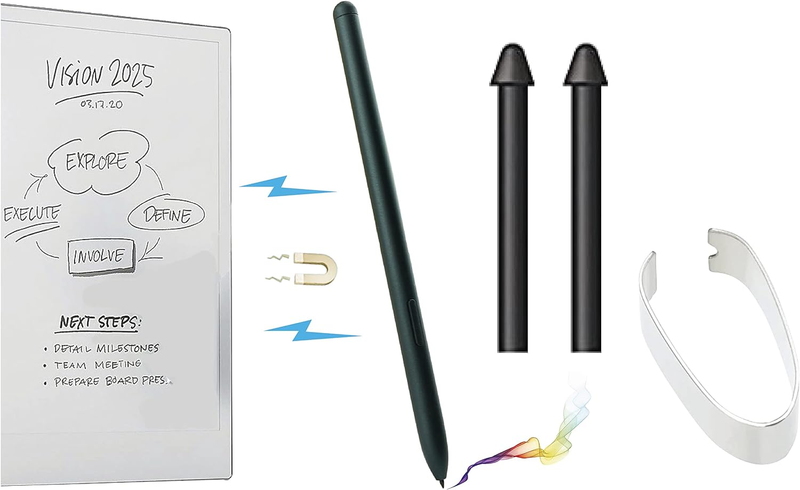 EMR Stylus Pen + Magnetic Snap Hold + Extra Nibs for Marker Remarkable 1 & 2 Tab