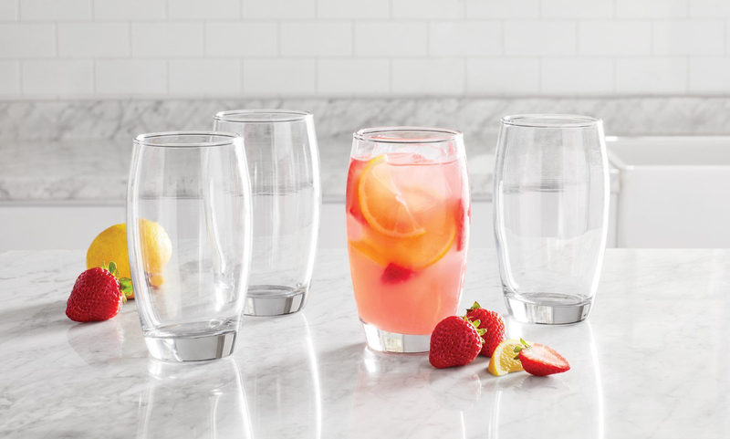 Elegant Clear Drinking Glasses Home Kitchen Dinnerware Serveware 16 Oz Set of 8