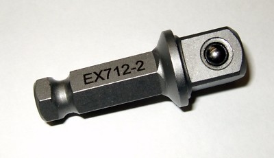 7/16 Hex to 1/2 Square Socket Adapter Drive Converter Spring Ball Retainer 2''