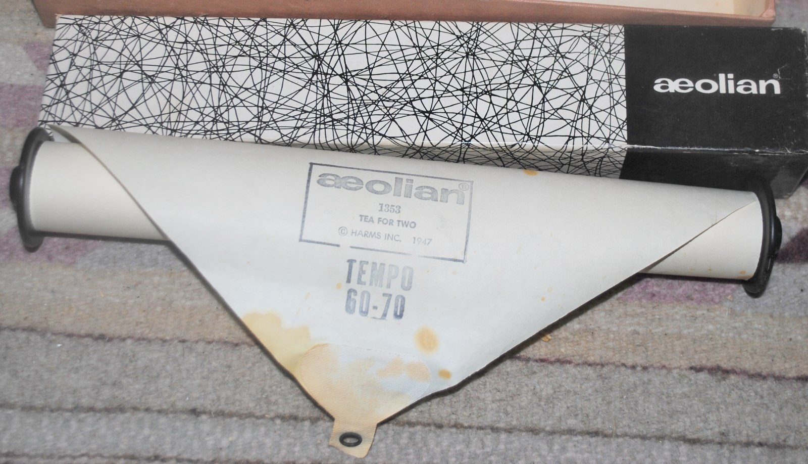 ANTIQUE AEOLIAN PIANO ROLL MUSIC, TEA FOR TWO #1353 FREE SHIPPING