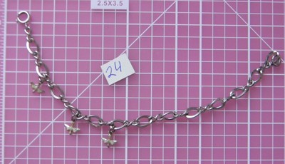 DC 925 Sterling Silver Chain with Birds 7'' Figaro Chain Spring close ~ 24