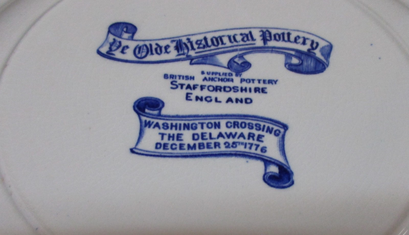 Plate Ye Olde Historical Pottery Staffordshire England Washington Crossing