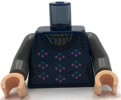 Lego New Minifig Dark Blue Torso Female Sweater Dark Pink Dark Turquoise Berries
