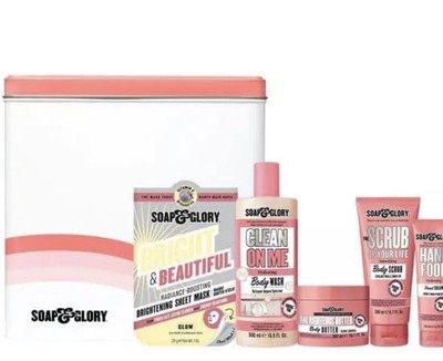 Soap & Glory Pinkly The Best Gift Set 6 Bath & Beauty Full Size Items NEW TIN