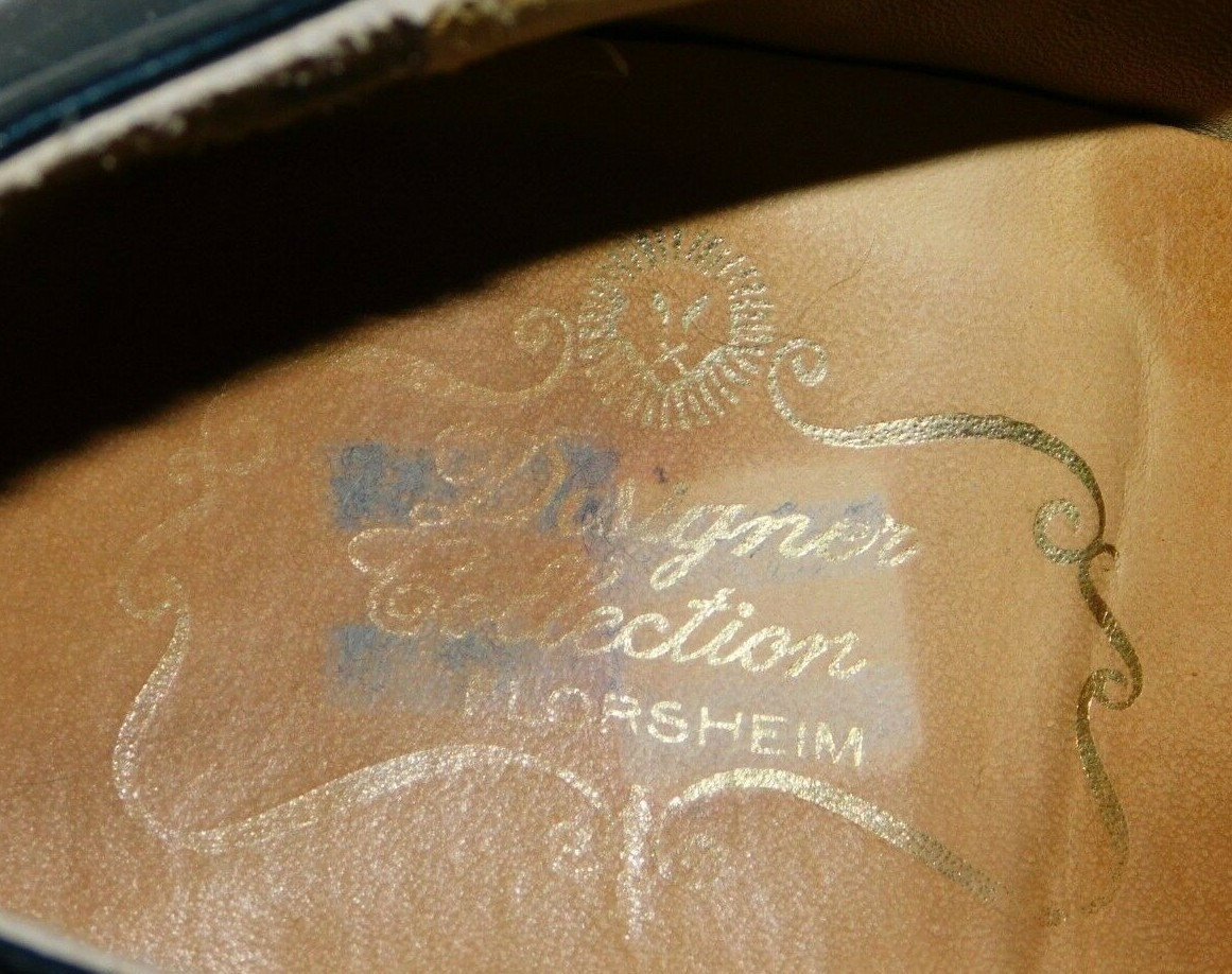 Vintage Men's Florsheim Designer Collection Navy / Ivory Shoes Size 10.5 3E Nice