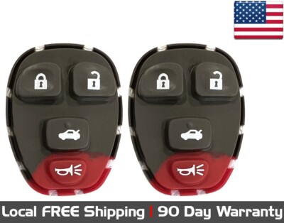 2x New Replacement Remote Control Key Fob Rubber Button Pad For Chevy