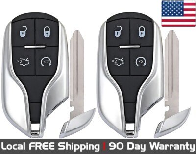2x New Replacement Proximity Key Fob Remote For Select Maserati Vehicles