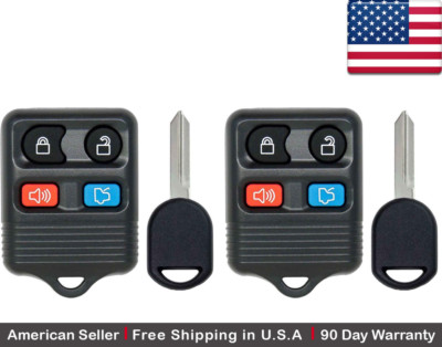2x Remote and Transponder Ignition Key For Ford Mazda Works for 80 bit Chip Key