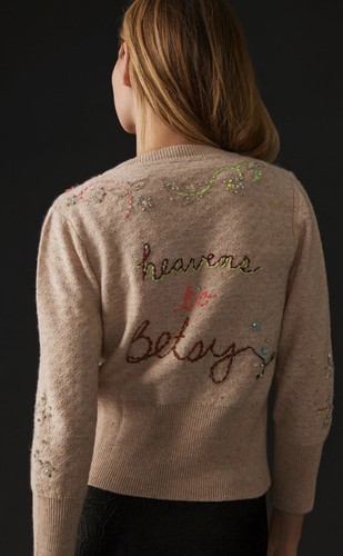 

Кашемировый кардиган Anthropologie Heavens To Betsy, украшенный бисером, Multicolor
