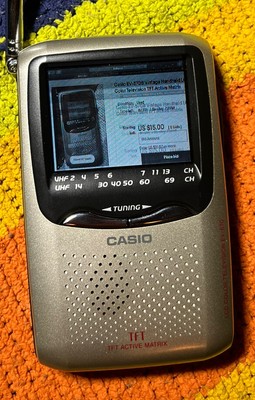Casio EV-570B Vintage Handheld LCD Color Television TFT Active Matrix