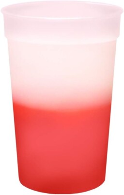 12 Pack - 17oz Color Changing Stadium Cup, Durable plastic cups. Reacting to ice
